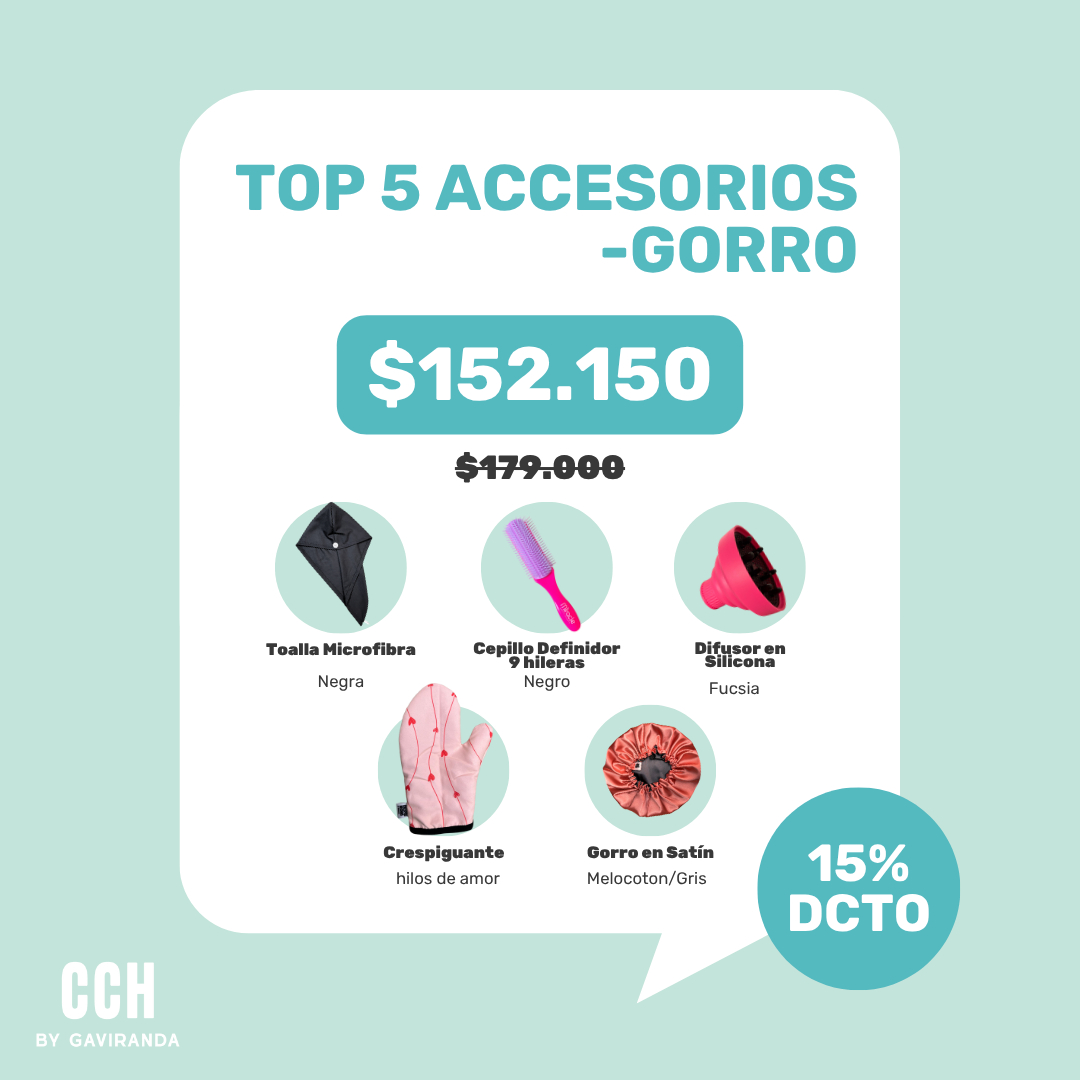 TOP 5 ACCESORIOS - PACK (elige gorro o crespijama y colores)