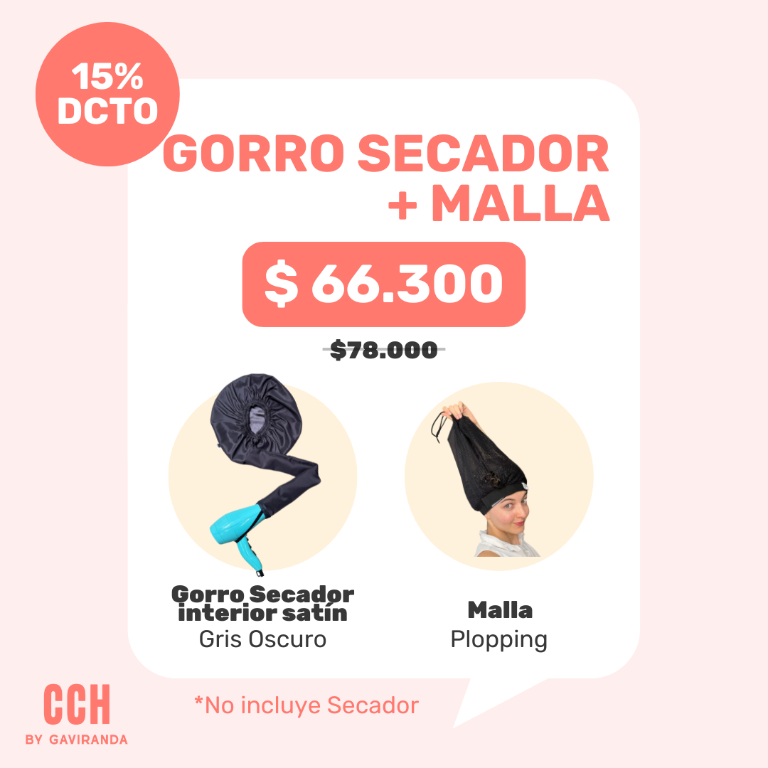 GORRO SECADOR+MALLA PACK (elige colores)