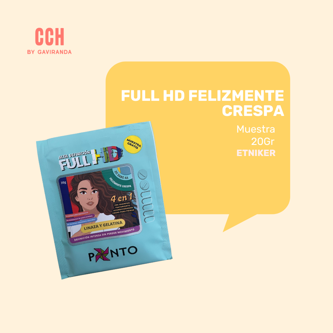 Muestra Tratamiento 4 en 1 Full HD Linaza y Gelatina FELIZMENTE CRESPA Ponto 1 Kilo -Nutrición /textura media