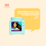 Tratamiento 4 en 1 Full HD Linaza y Gelatina FELIZMENTE CRESPA Ponto 1 Kilo -Nutrición /textura media
