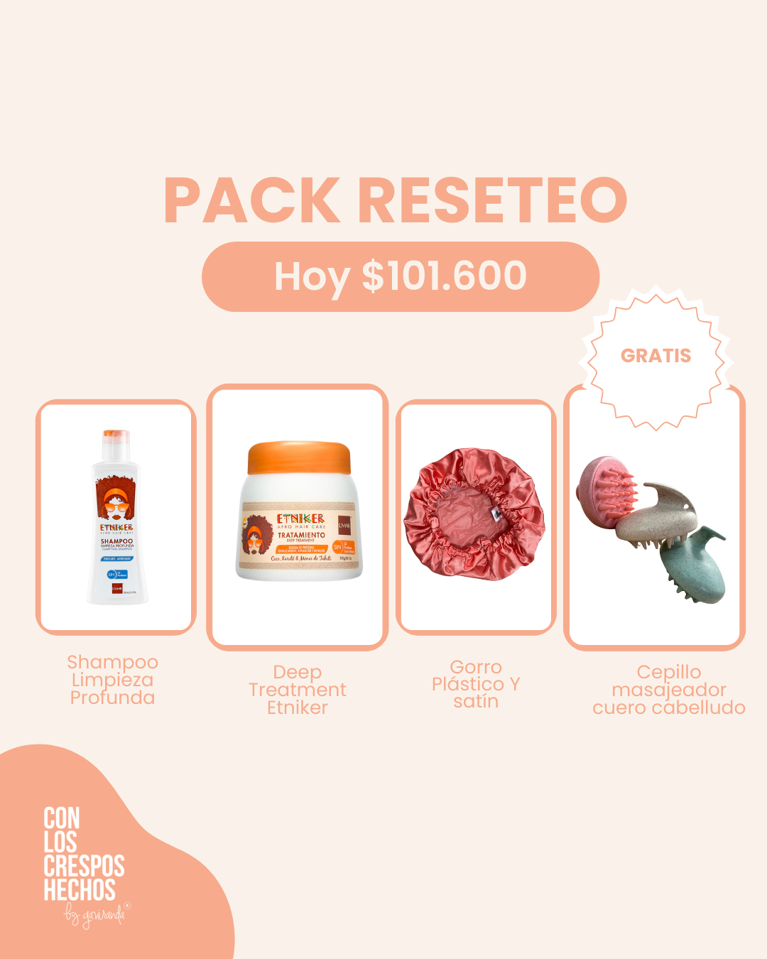 PACK RESETEO- GRATIS CEPILLO MASAJEADOR CUERO CABELLUDO