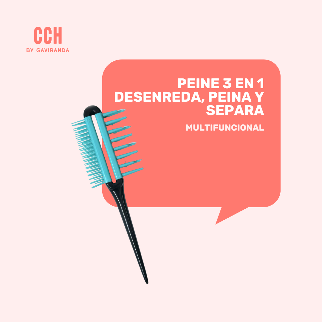 PEINE 3 EN 1 DESENREDA, PEINA Y SEPARA / define-desenreda-separa