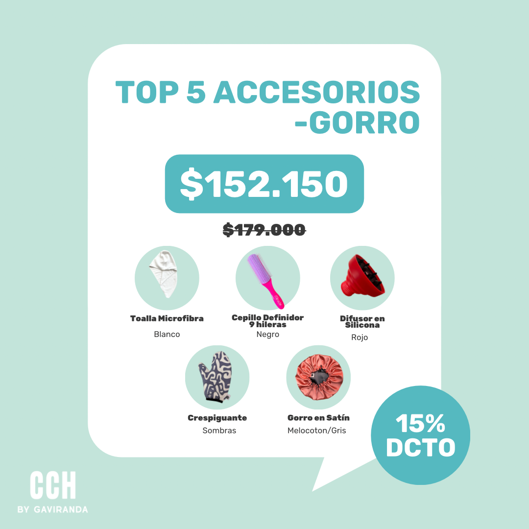 TOP 5 ACCESORIOS - PACK (elige gorro o crespijama y colores)