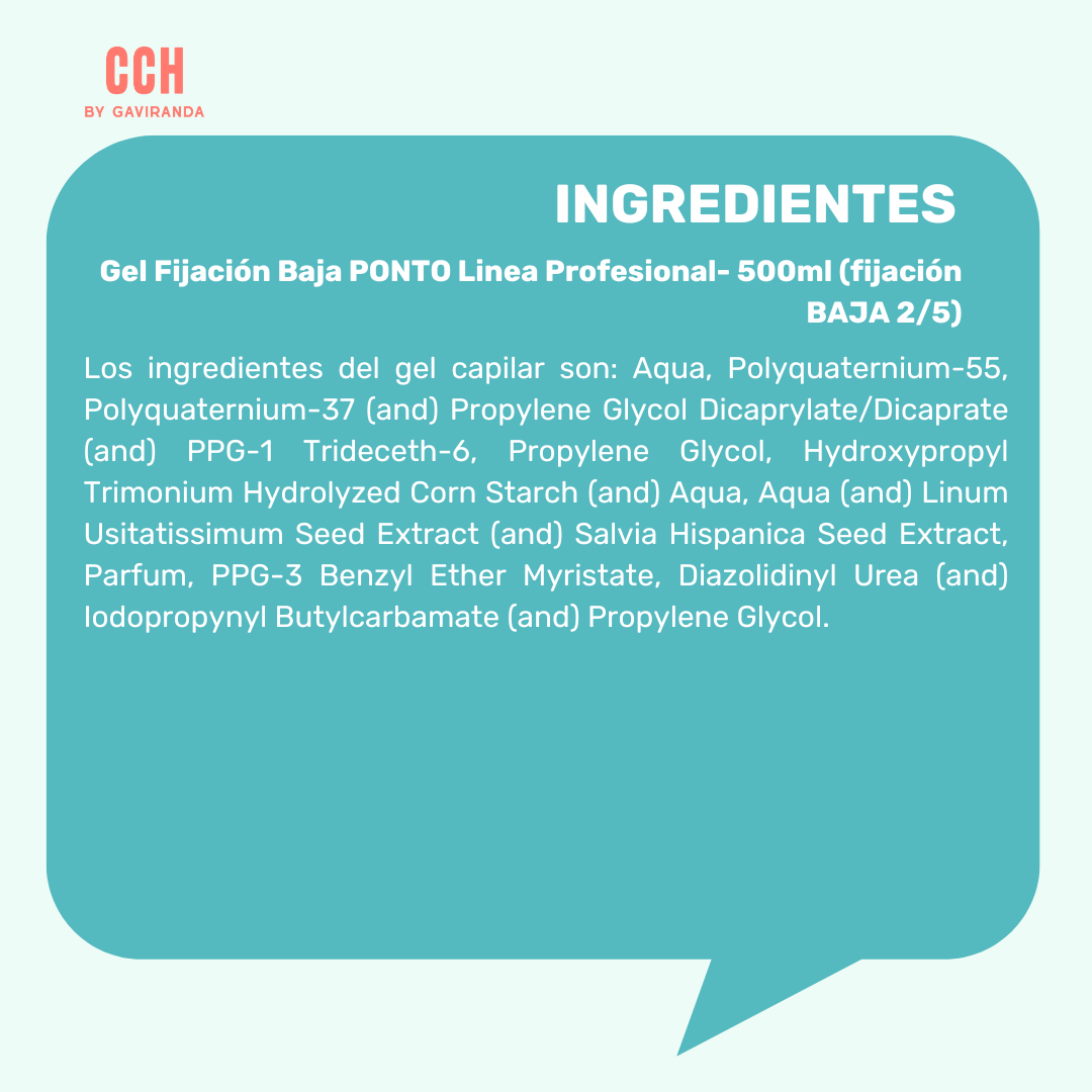 Gel Fijación baja PONTO Linea Profesional- 500ml (fijación baja 2/5)