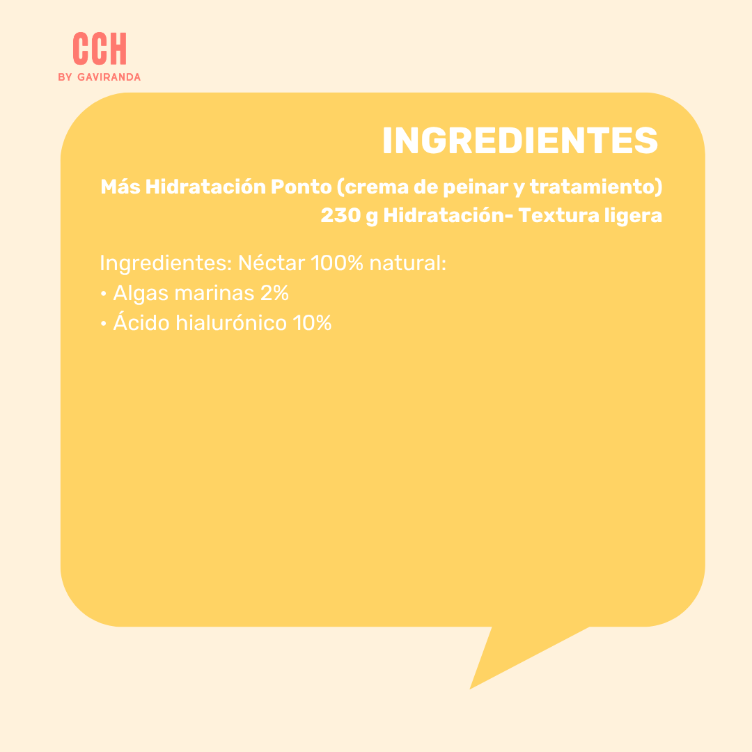 Más Hidratación Ponto (crema de peinar y tratamiento) 230 g Hidratación- Textura ligera