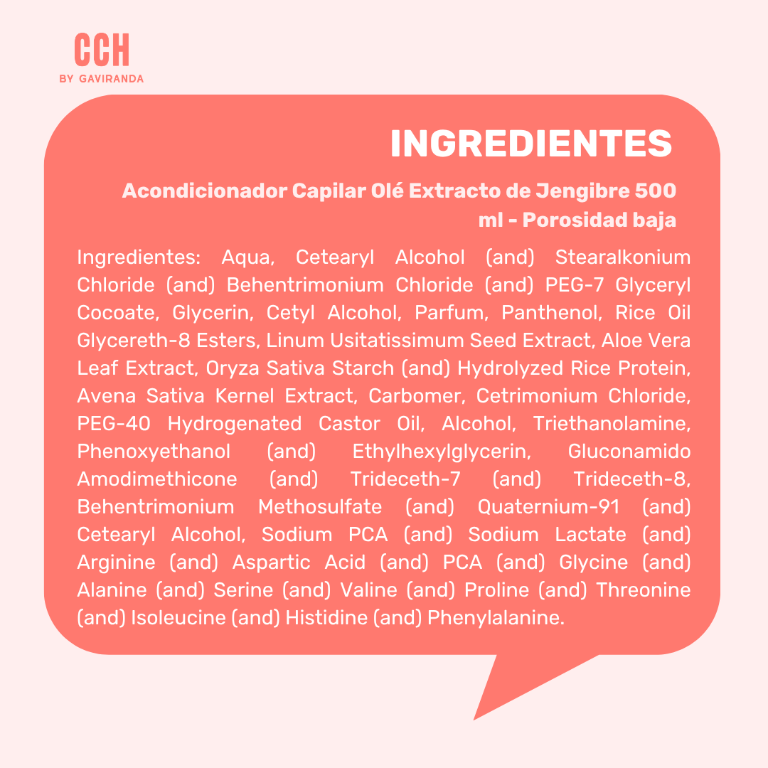 Acondicionador Capilar Olé Extracto de Jengibre 500 ml - Porosidad baja