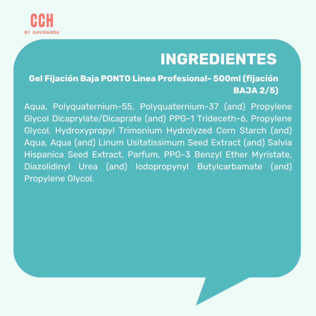 Gel Fijación baja PONTO Linea Profesional- 500ml (fijación baja 2/5)