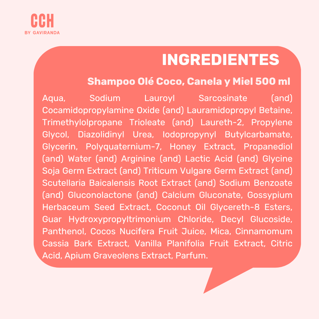 Shampoo Olé Coco, Canela y Miel 500 ml - CC Normal / seco