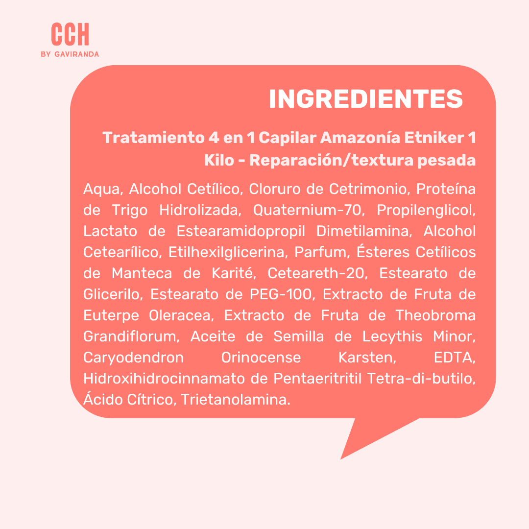 Tratamiento 4 en 1 Capilar Amazonía Etniker 1 Kilo - Reparación/textura pesada