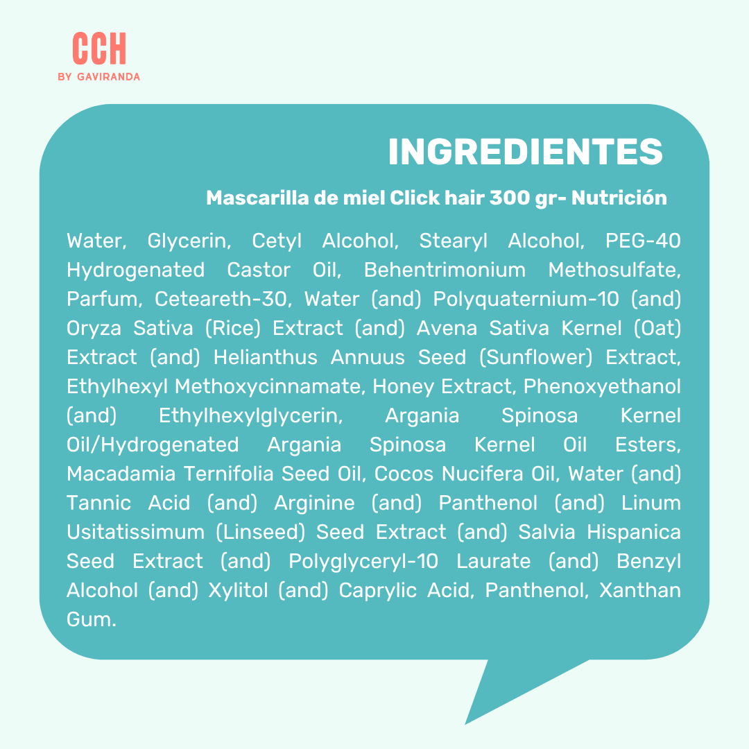 Mascarilla de miel Click hair 300 gr- Nutrición