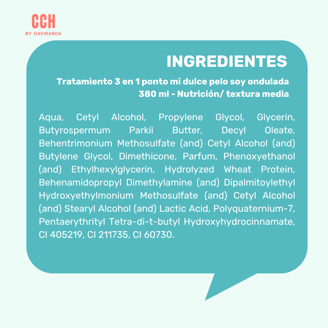 Tratamiento 3 en 1 ponto mi dulce pelo soy ondulada 380 ml - Nutrición/ textura media