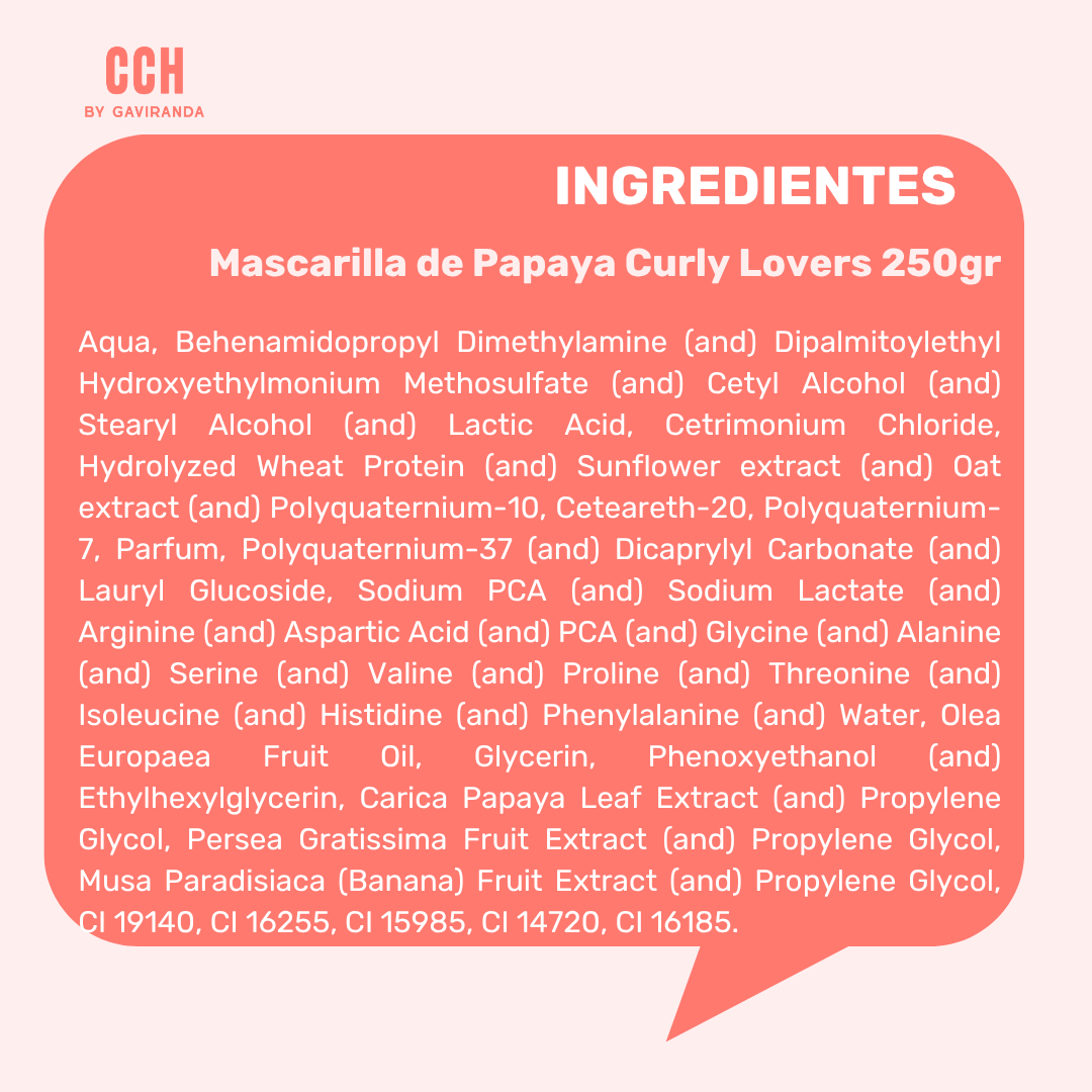 Mascarilla de Papaya Curly Lovers 250gr- Hidratación