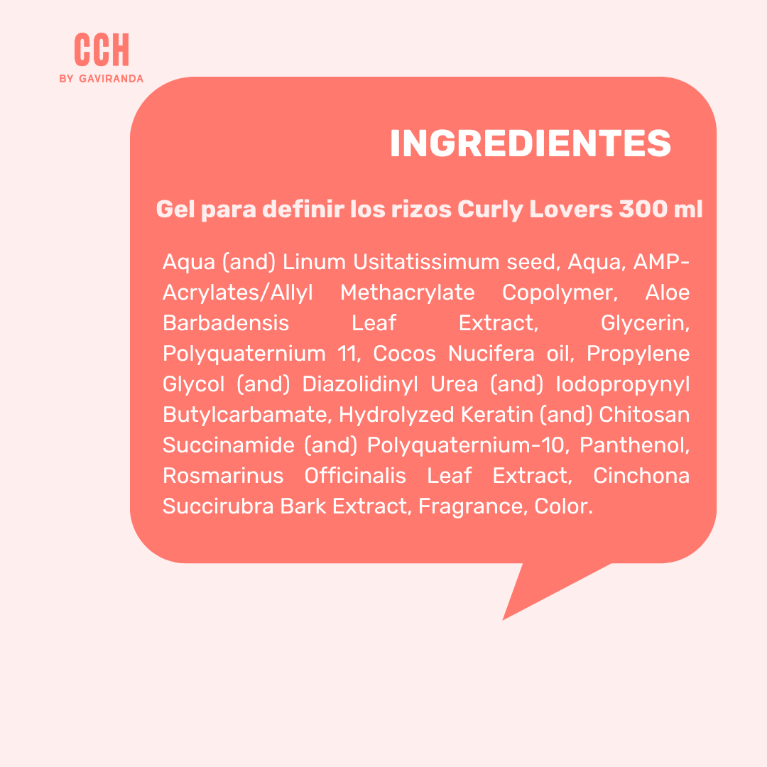 Gel para definir los rizos Curly Lovers 300 ml- (Elige grosor de pelo)- Fijación baja/media