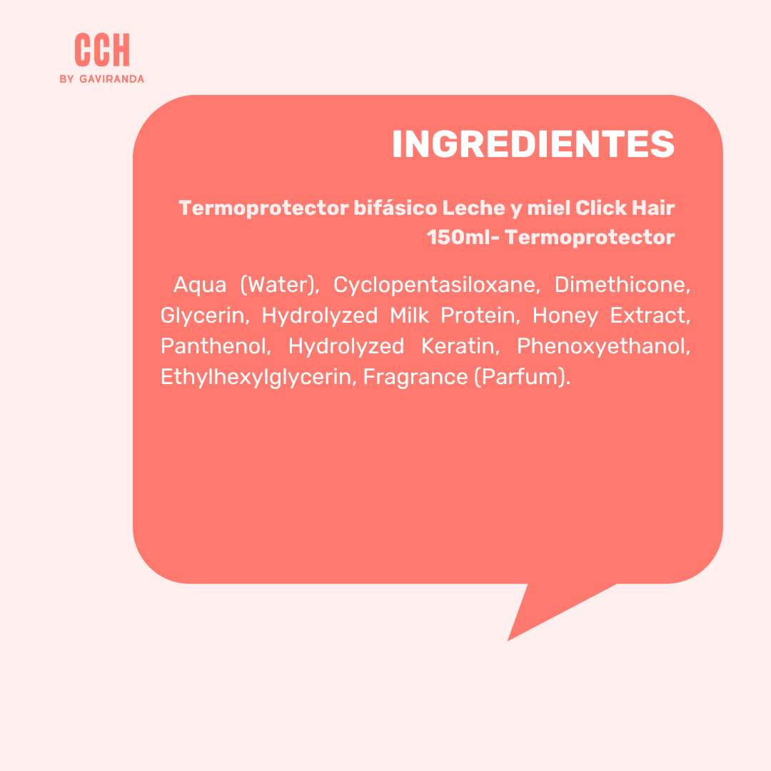 Termoprotector bifásico Leche y miel Click Hair 150ml- Termoprotector