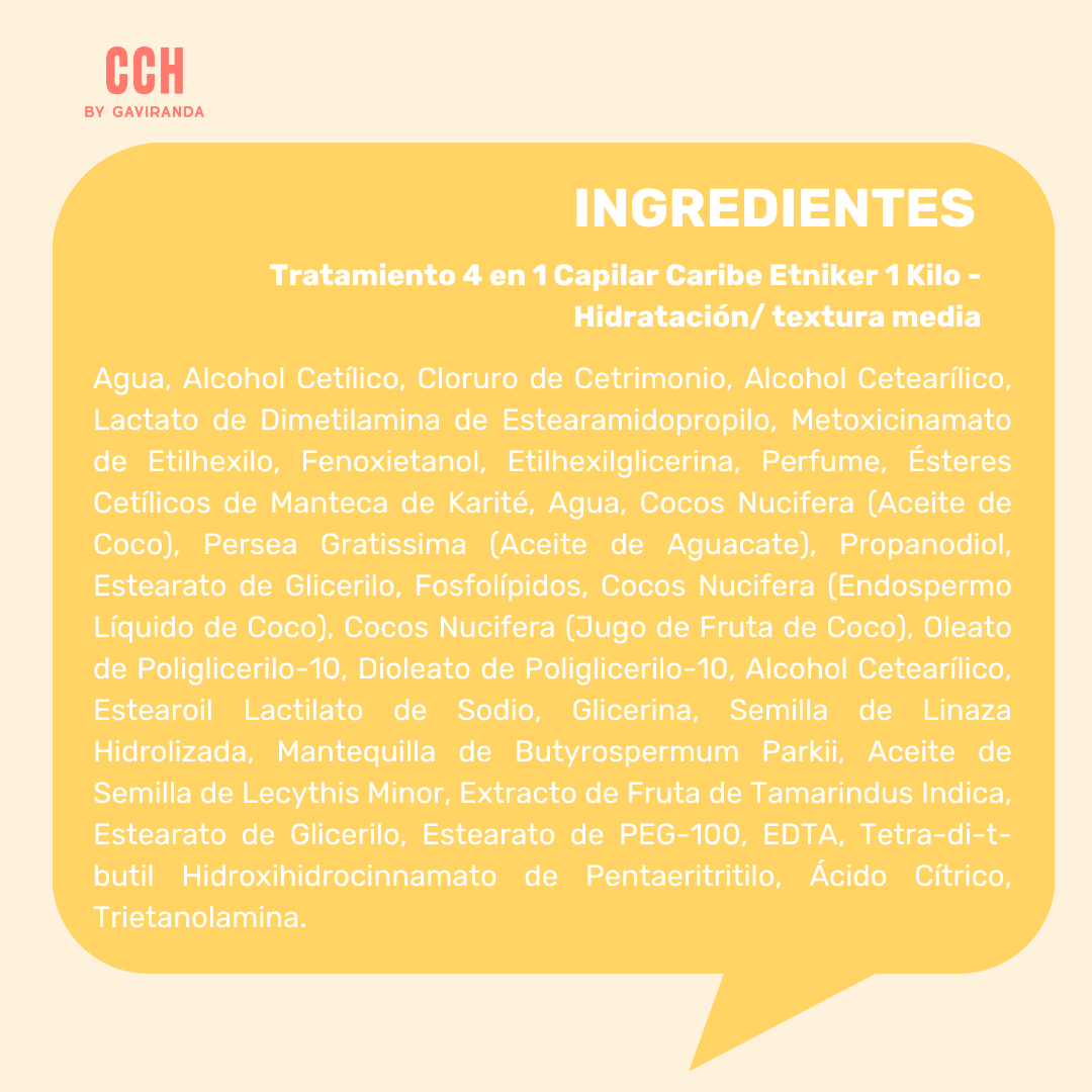 Tratamiento 4 en 1 Capilar Caribe Etniker 1 Kilo - Hidratación/ textura media