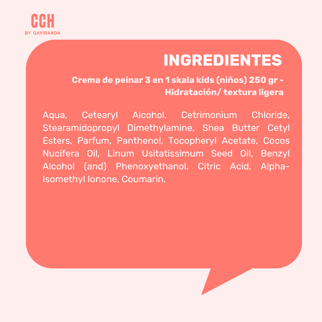 Crema de peinar 3 en 1 skala kids (niños) 250 gr - Hidratación/ textura ligera