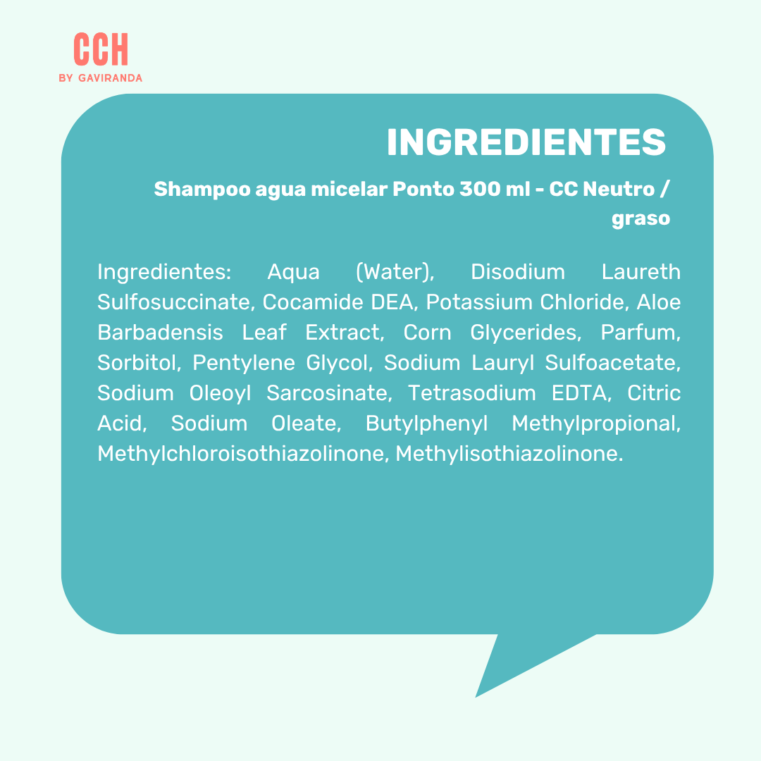 Shampoo agua micelar Ponto 300 ml - CC Neutro / graso