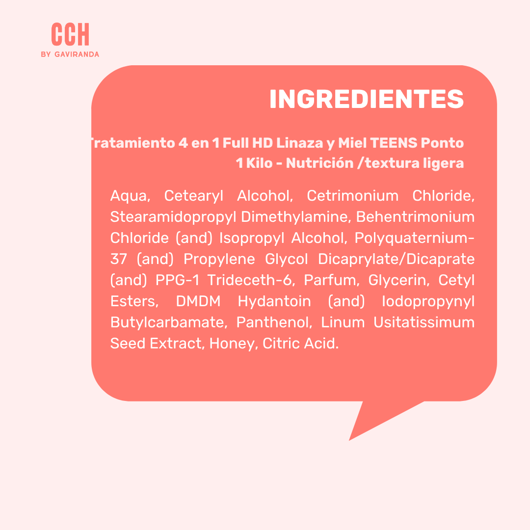 Tratamiento 4 en 1 Full HD Linaza y Miel TEENS Ponto 1 Kilo - Nutrición /textura ligera