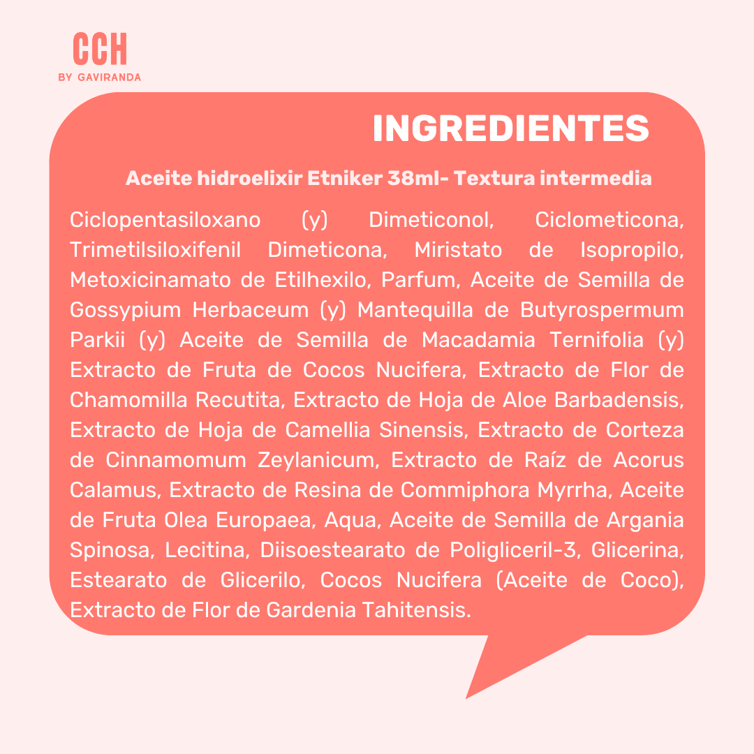 Aceite hidroelixir Etniker 38ml- Textura intermedia
