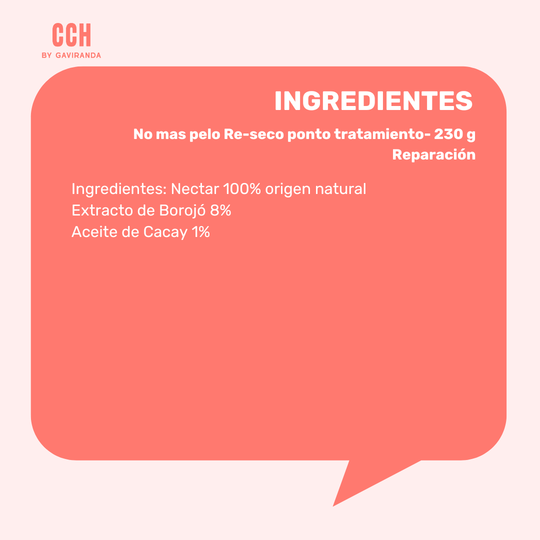 Mascarilla No Más Pelo Re-Seco Ponto 230 g - nutrición