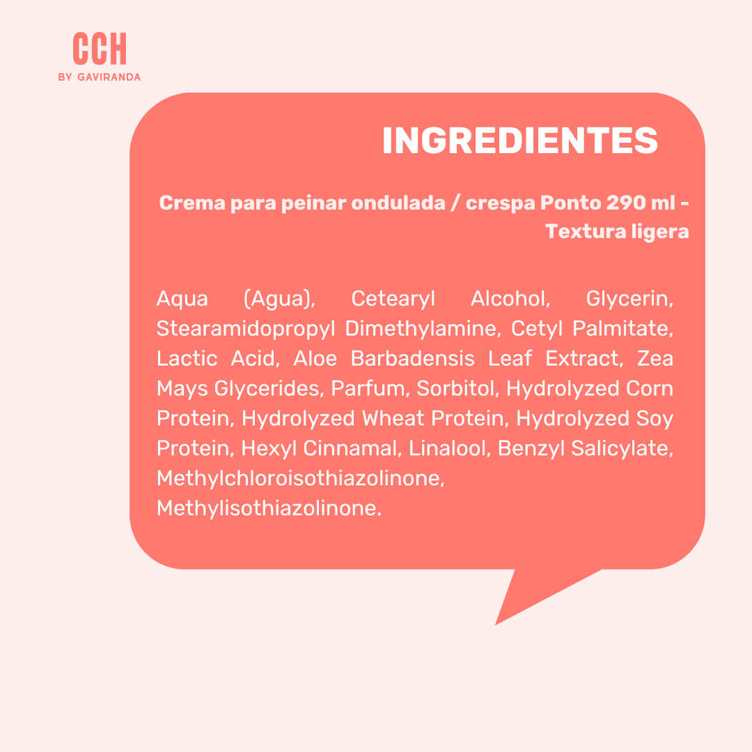Crema para peinar ondulada / crespa Ponto 290 ml - Textura ligera