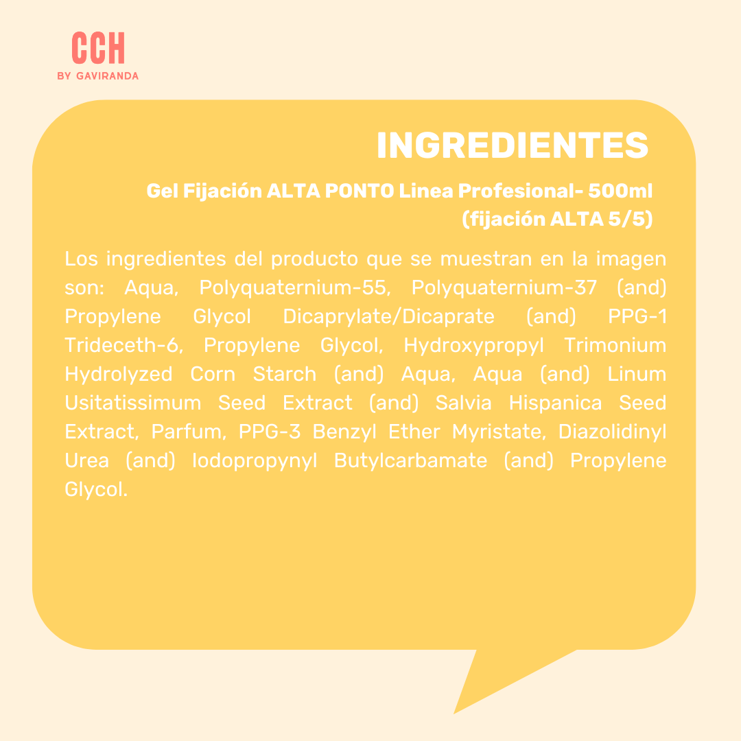 Gel Fijación Alta PONTO Linea Profesional- 500 ml (fijación alta 5/5)