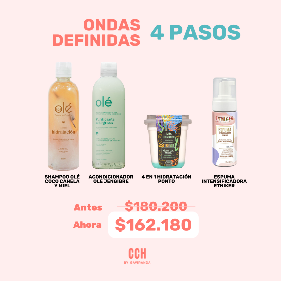 Kit ondas hidratadas y definidas en 4 pasos