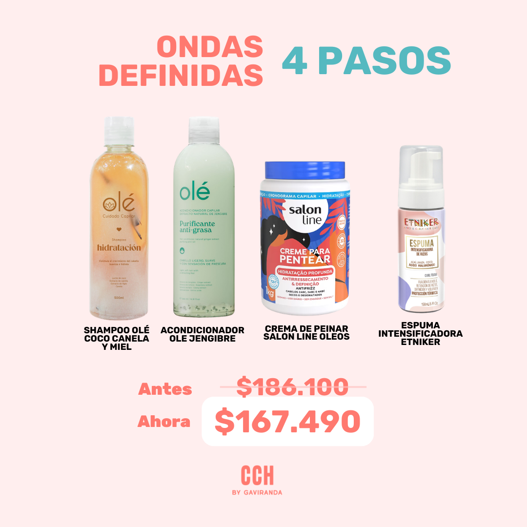 Kit ondas hidratadas y definidas en 4 pasos