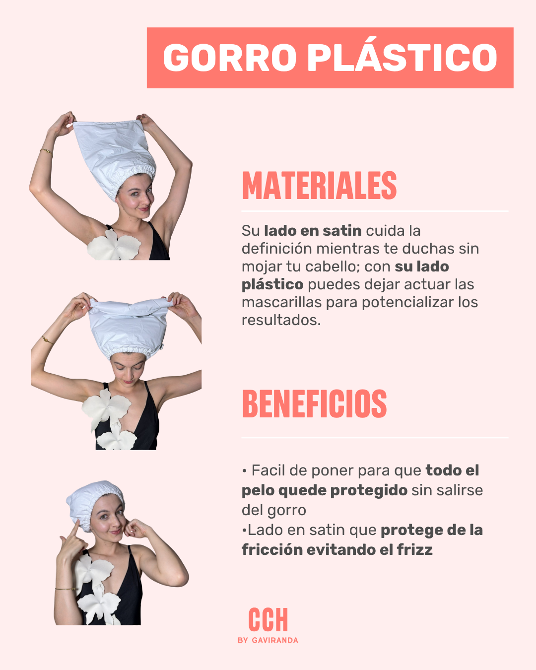 GORRO PLÁSTICO Y SATIN