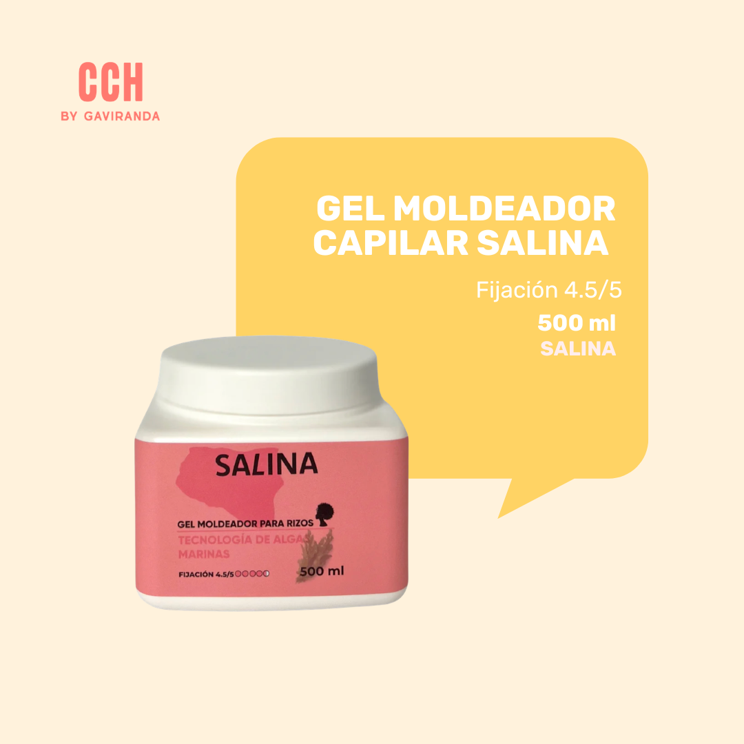Gel moldeador de rizos Salina tecnología de algas marinas 500 ml- Fijación Alta (4.5/5)