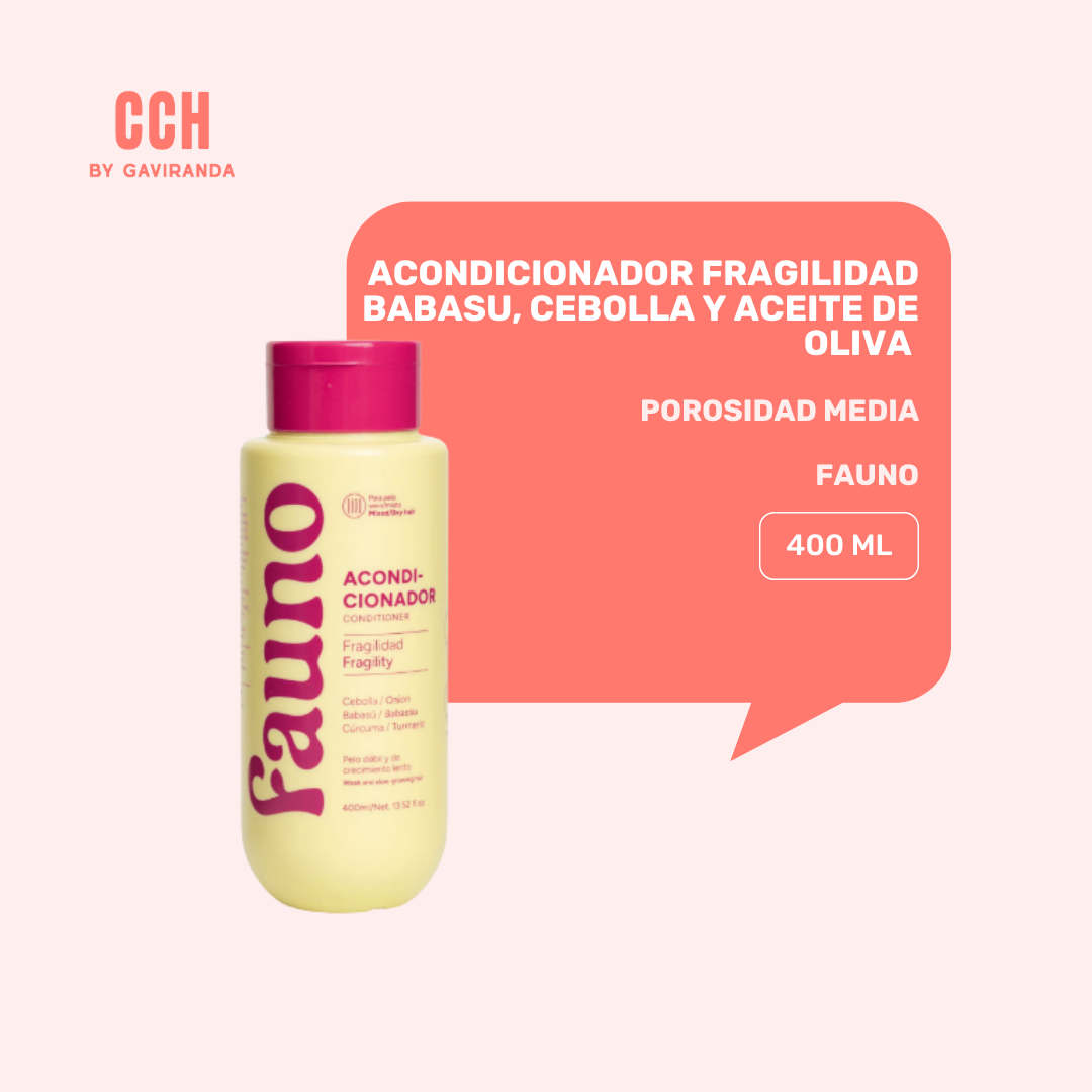Acondicionador Fragilidad cebolla, babasa y curcuma Fauno- 400ml -porosidad media