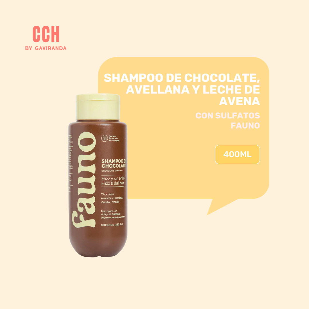 Shampoo de chocolate, avellana y leche de avena Fauno -400ml -CC neutro y seco