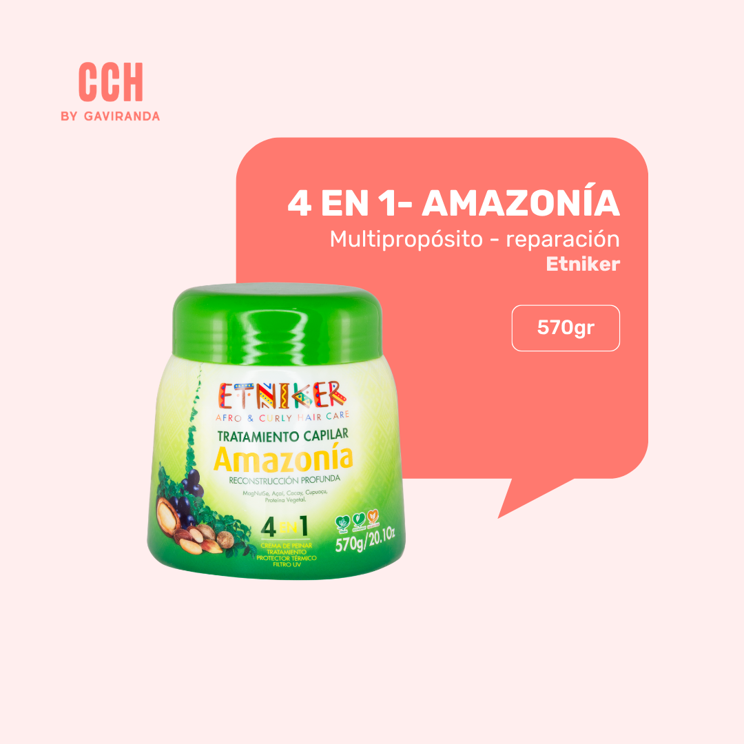 Tratamiento 4 en 1 Capilar Amazonía Etniker 570 gr - Reparación/textura pesada