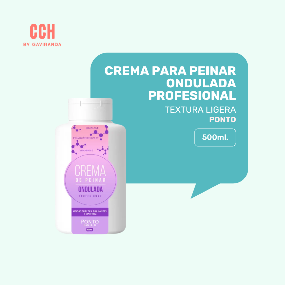 Crema de peinar Ondulada PONTO profesional -500ML-Textura media- Nutritiva