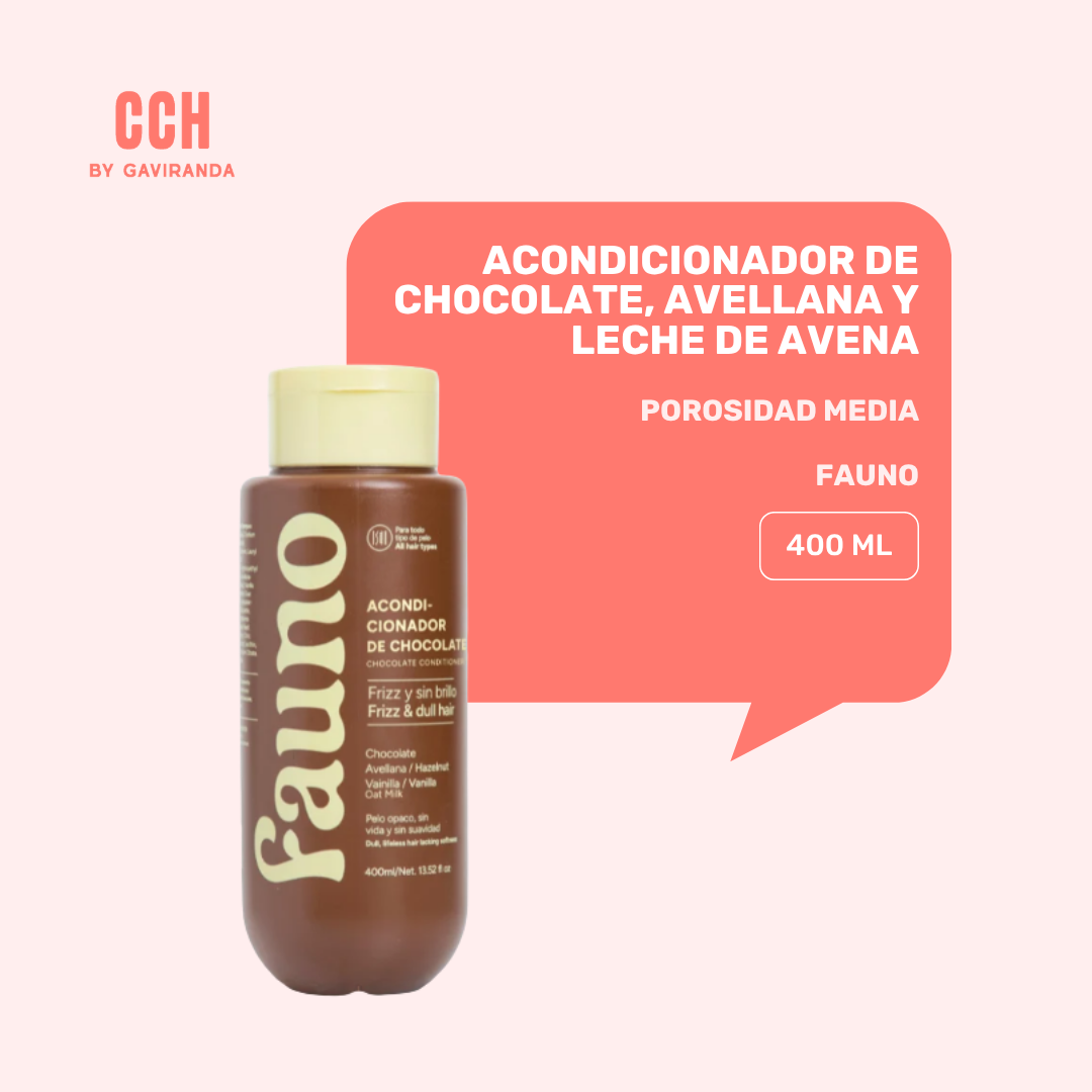 Acondicionador de chocolate, avellana y leche de avena Fauno- 400ml - Porosidad media
